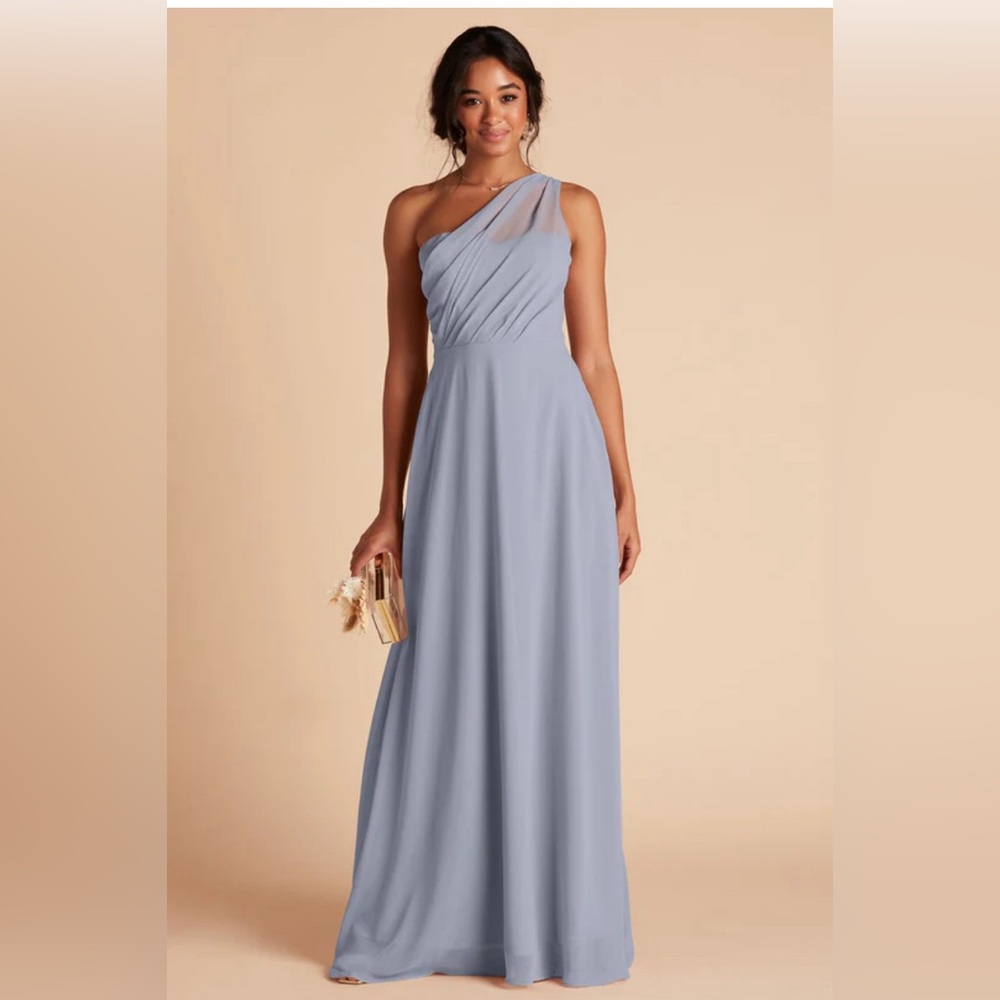 Birdy Grey One Shoulder Gown in Soft Blue